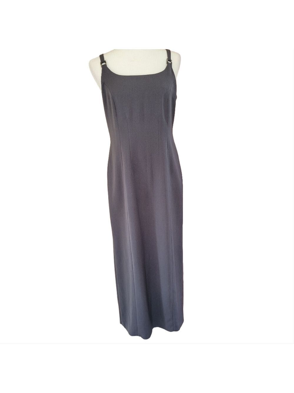 La Rochelle Elegant Gray Maxi Dress Size 38 EUC
